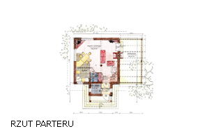 Projekty domw jednorodzinnych: Projekt domu dwurodzinnego na Mazurach. Rzut parteru